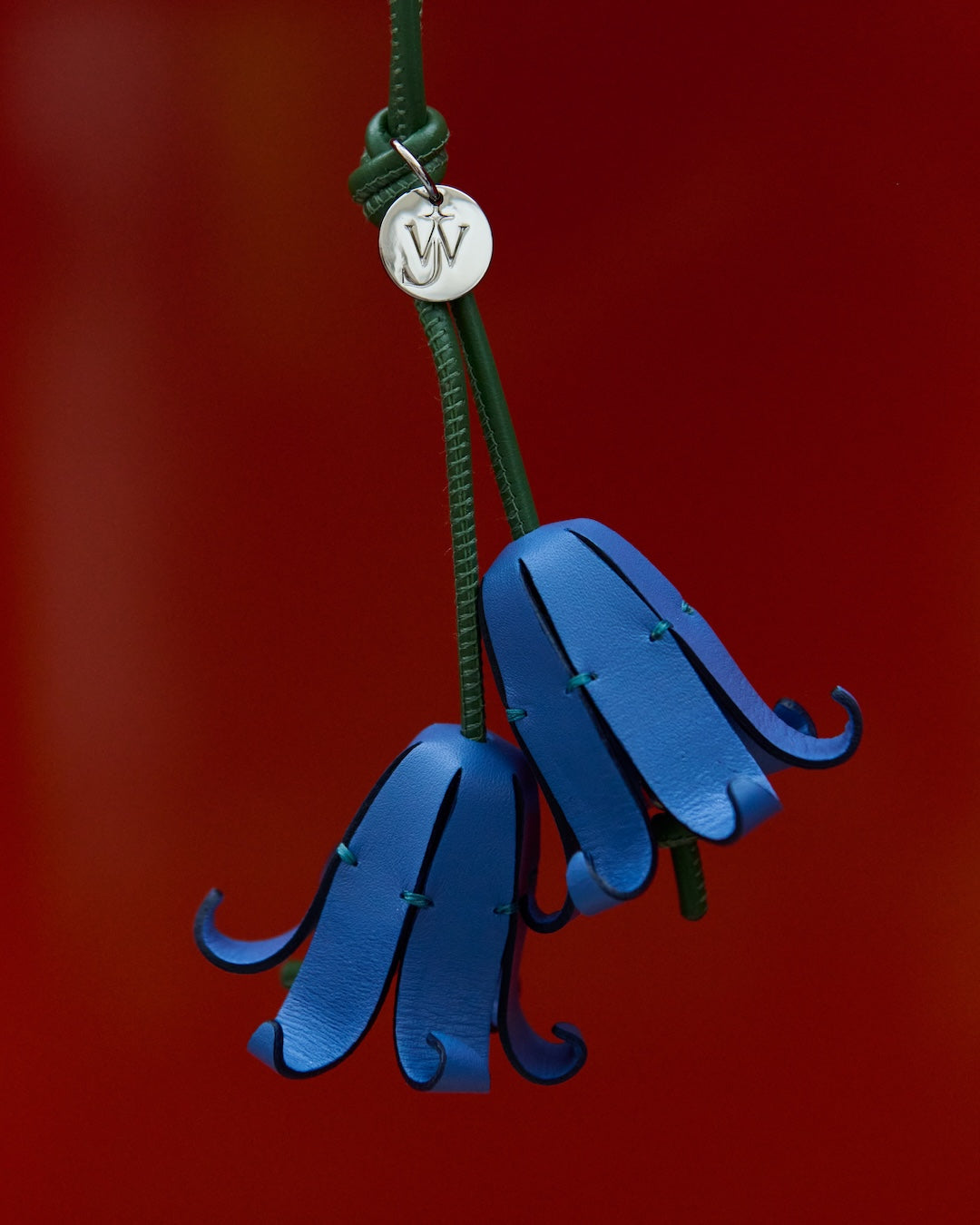 LEATHER BLUEBELL CHARM IN BLUE & GREEN