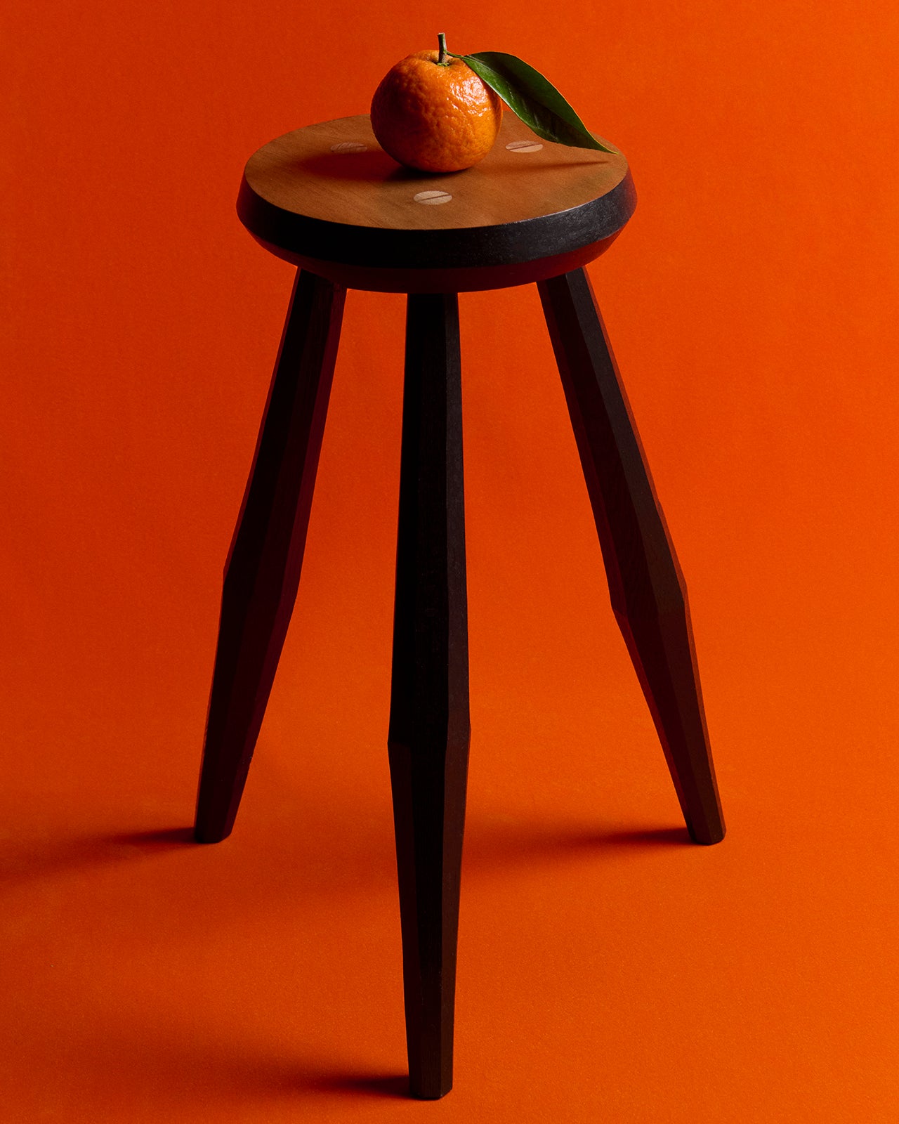 Elm and Ash Round Milking Stool in Green