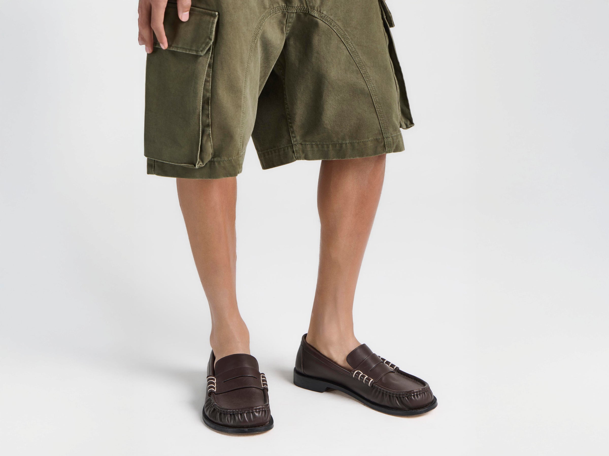 MENS LOAFER MOCCASINS IN CHOCOLATE BROWN