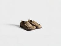 MENS LOAFER MOCASSINS IN DARK TAUPE