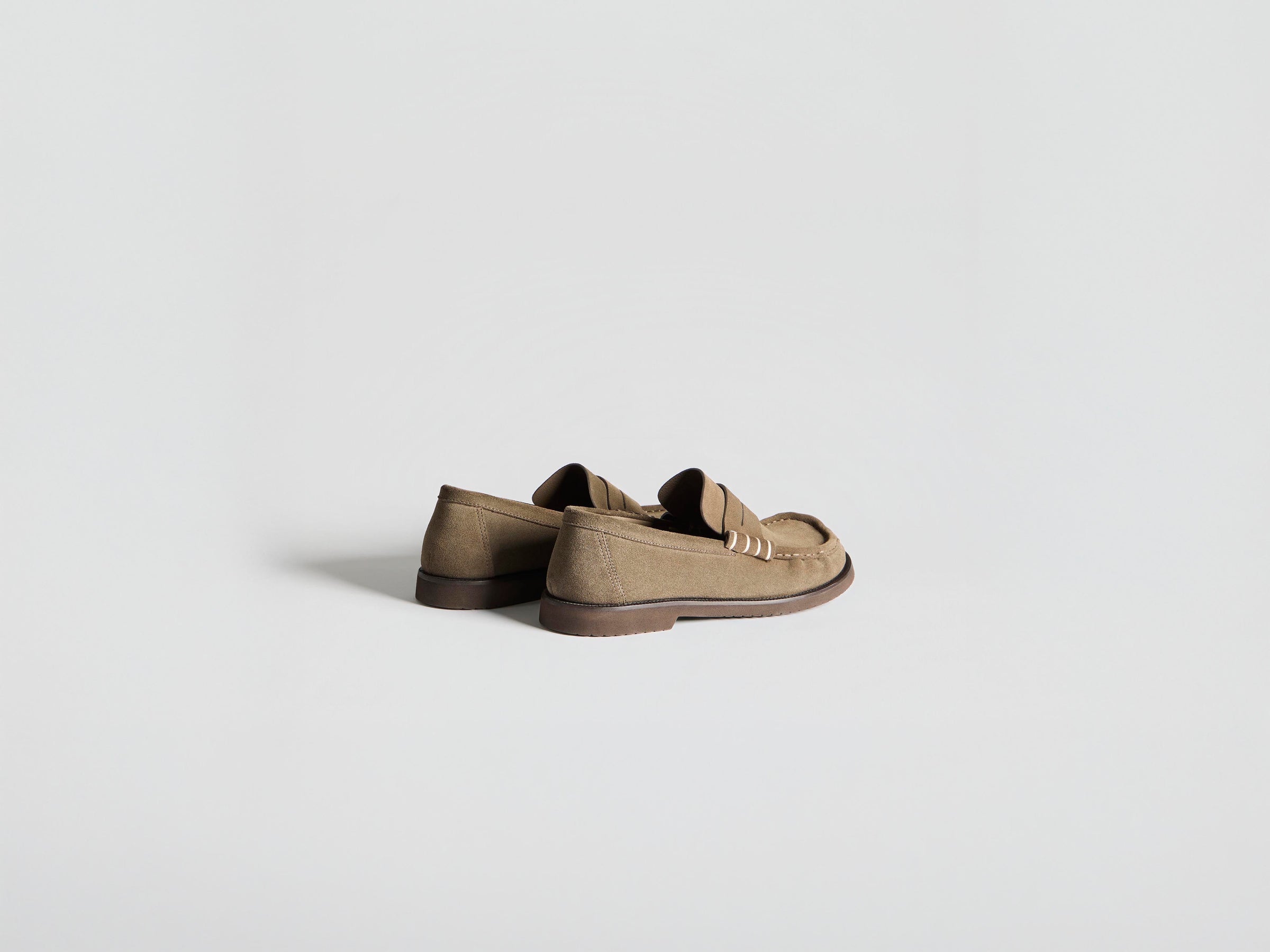 MENS LOAFER MOCASSINS IN DARK TAUPE