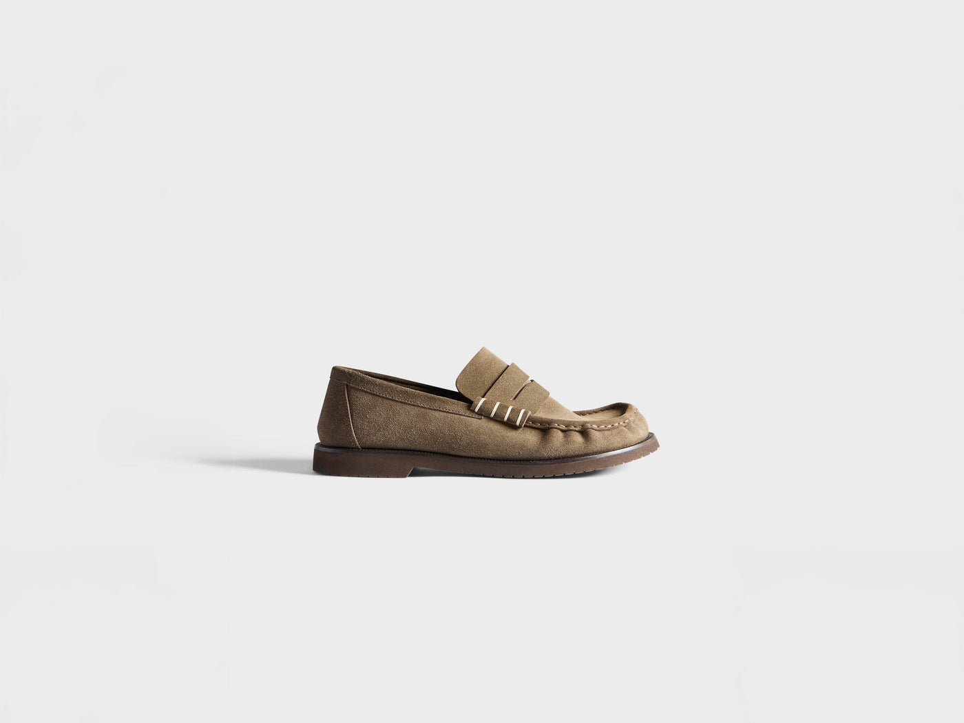MENS LOAFER MOCASSINS IN DARK TAUPE
