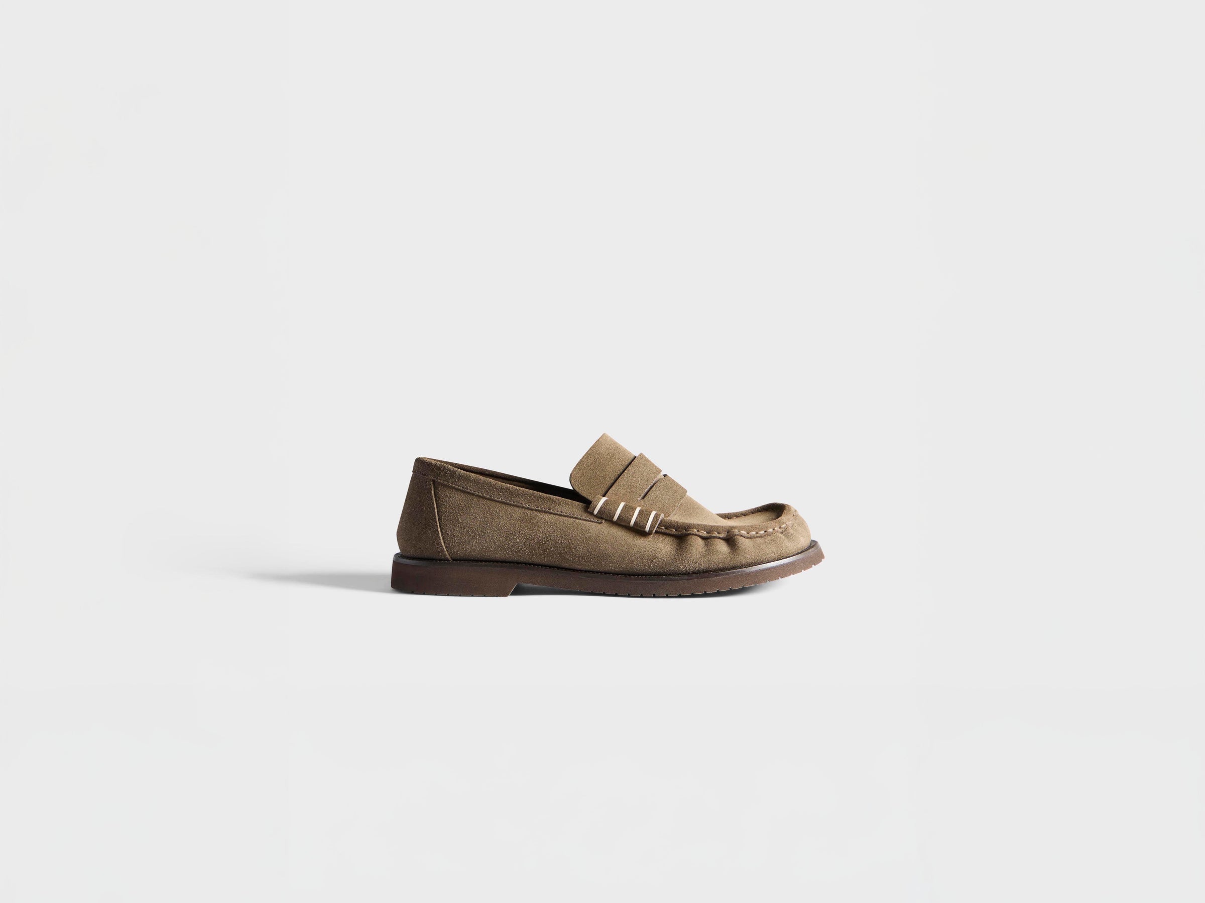 MENS LOAFER MOCASSINS IN DARK TAUPE