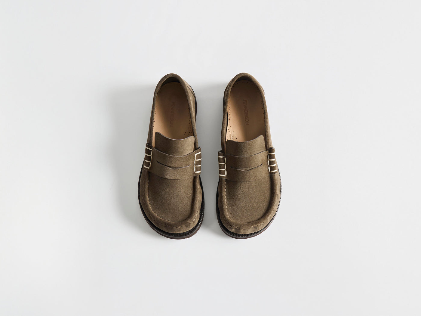 MENS LOAFER MOCASSINS IN DARK TAUPE