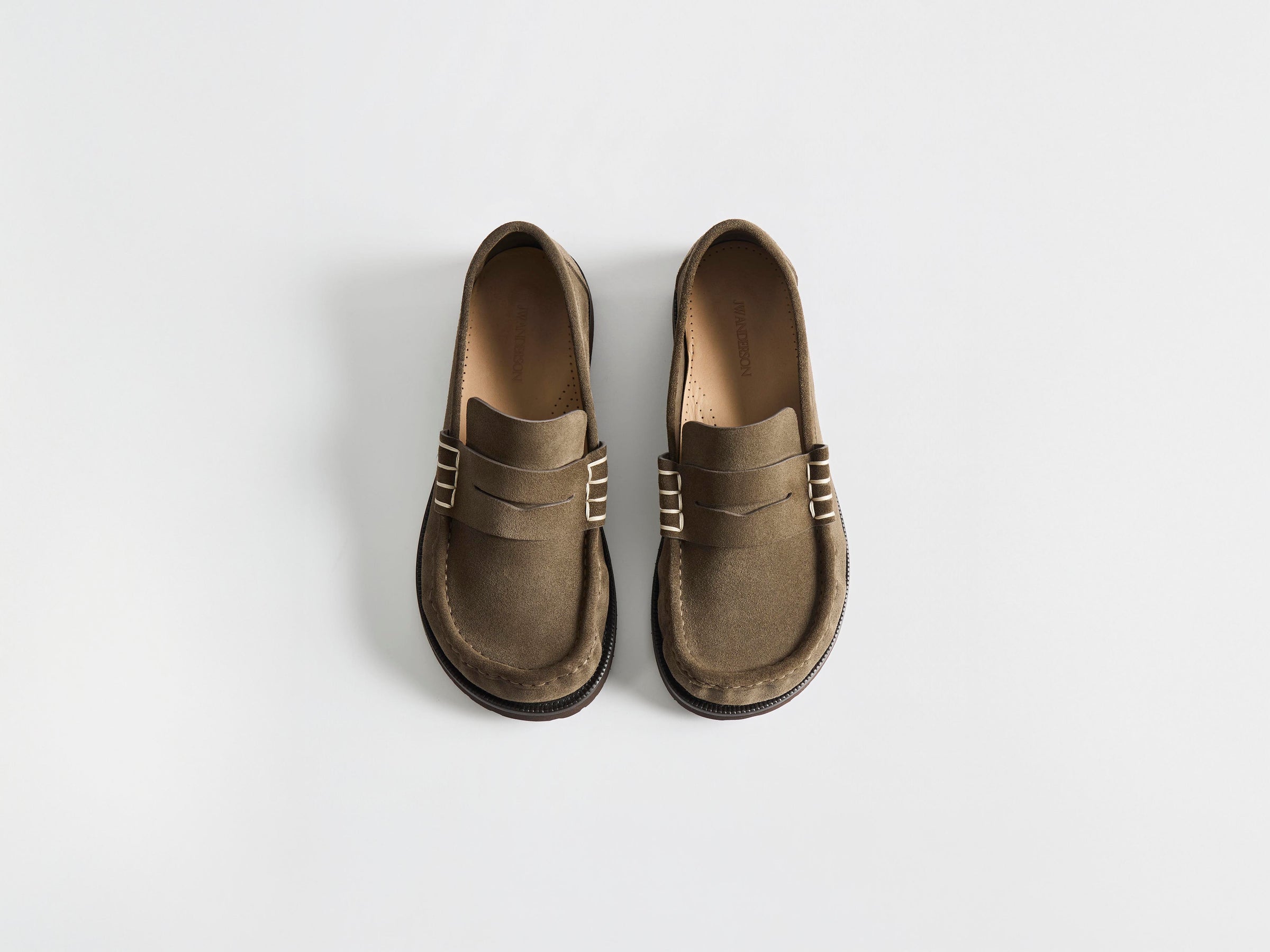 MENS LOAFER MOCASSINS IN DARK TAUPE