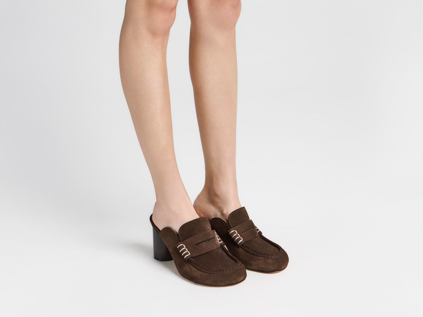 WOMENS LOAFER MULE SANDAL IN BROWN