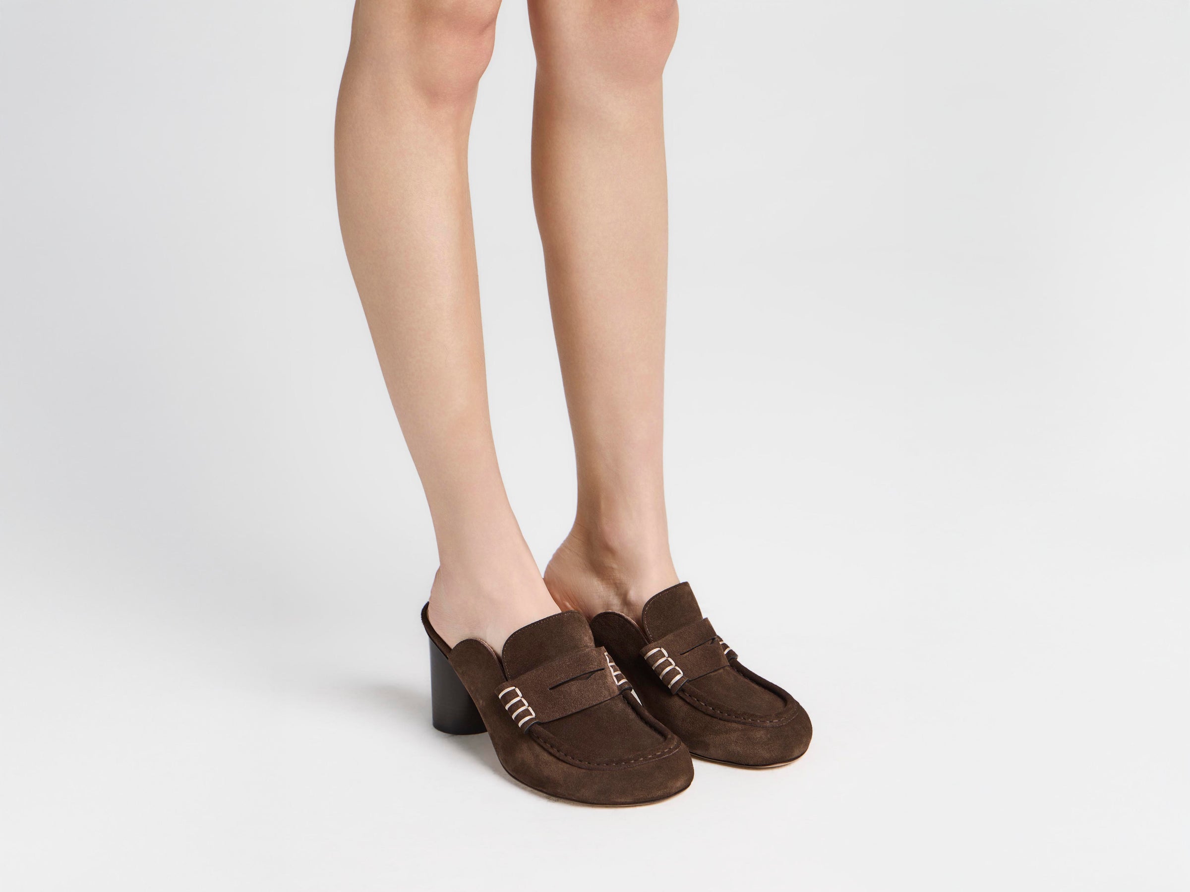 WOMENS LOAFER MULE SANDAL IN BROWN