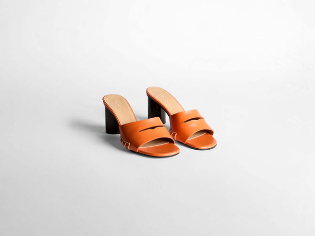 loafer pump sandal orange Product Angle 1