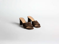loafer pump sandal chocolate brown Product Angle 1