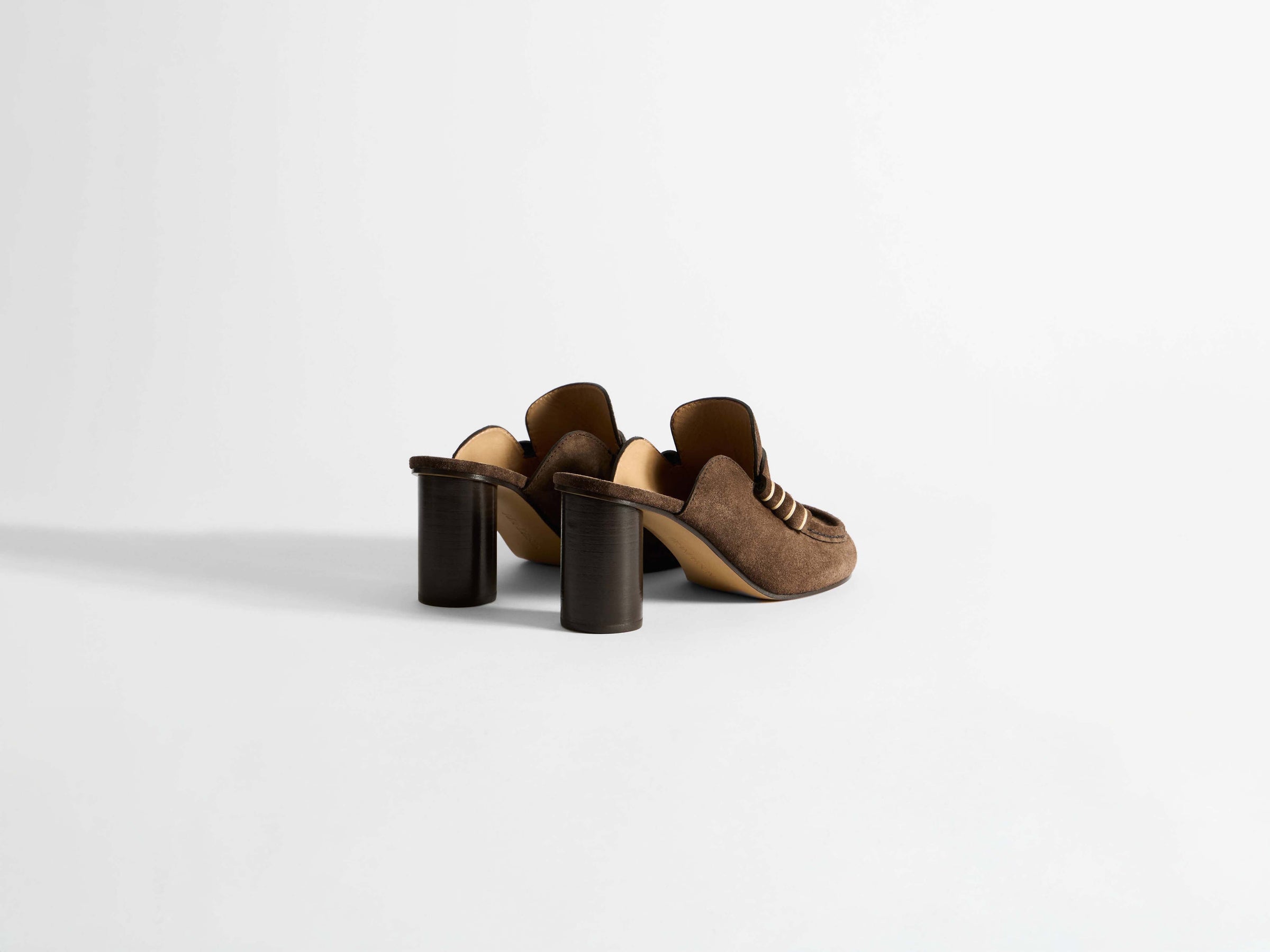 loafer close toe sandal chocolate brown Product Angle 3