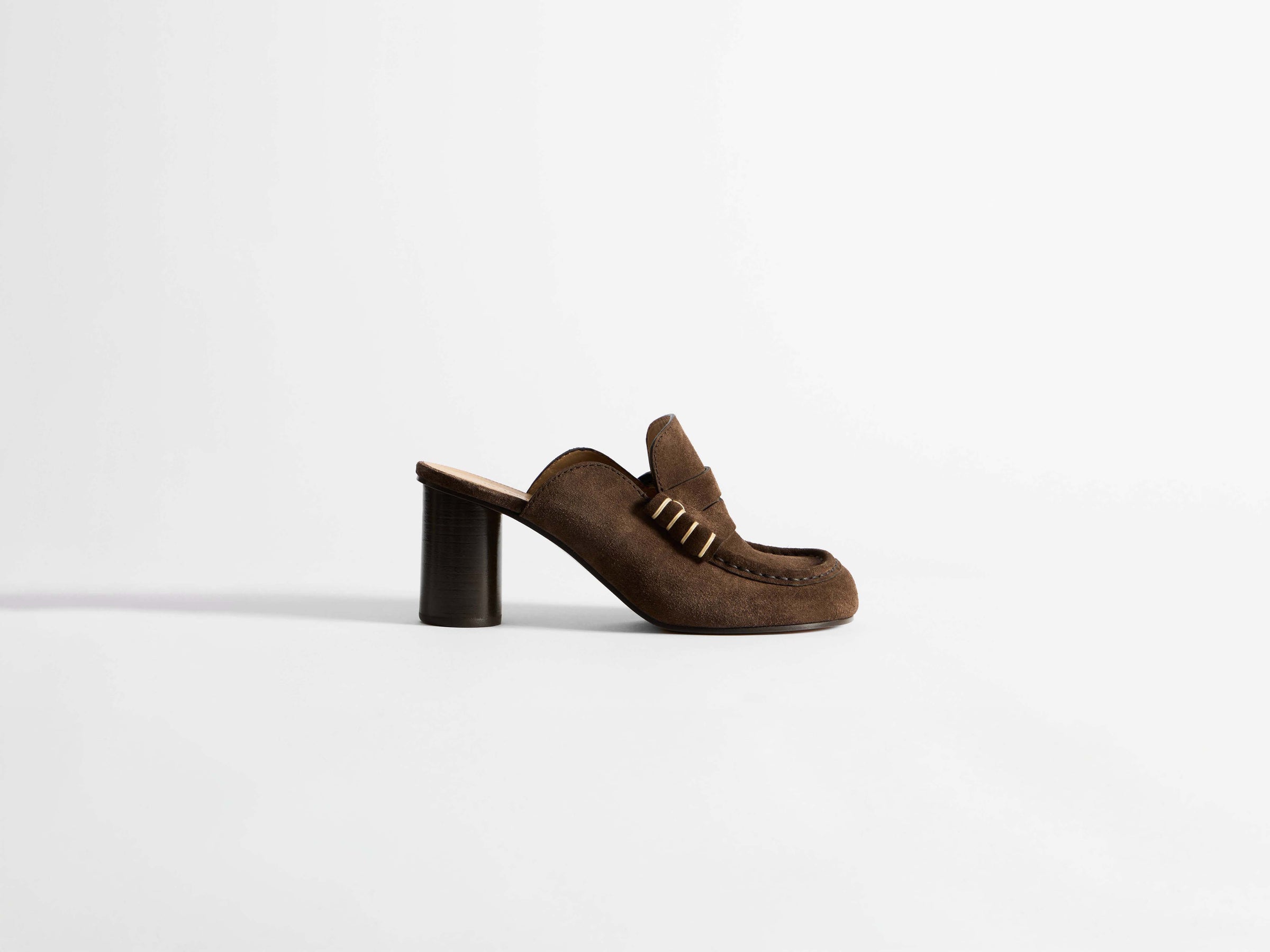 WOMENS LOAFER MULE SANDAL IN CHOCOLATE BROWN