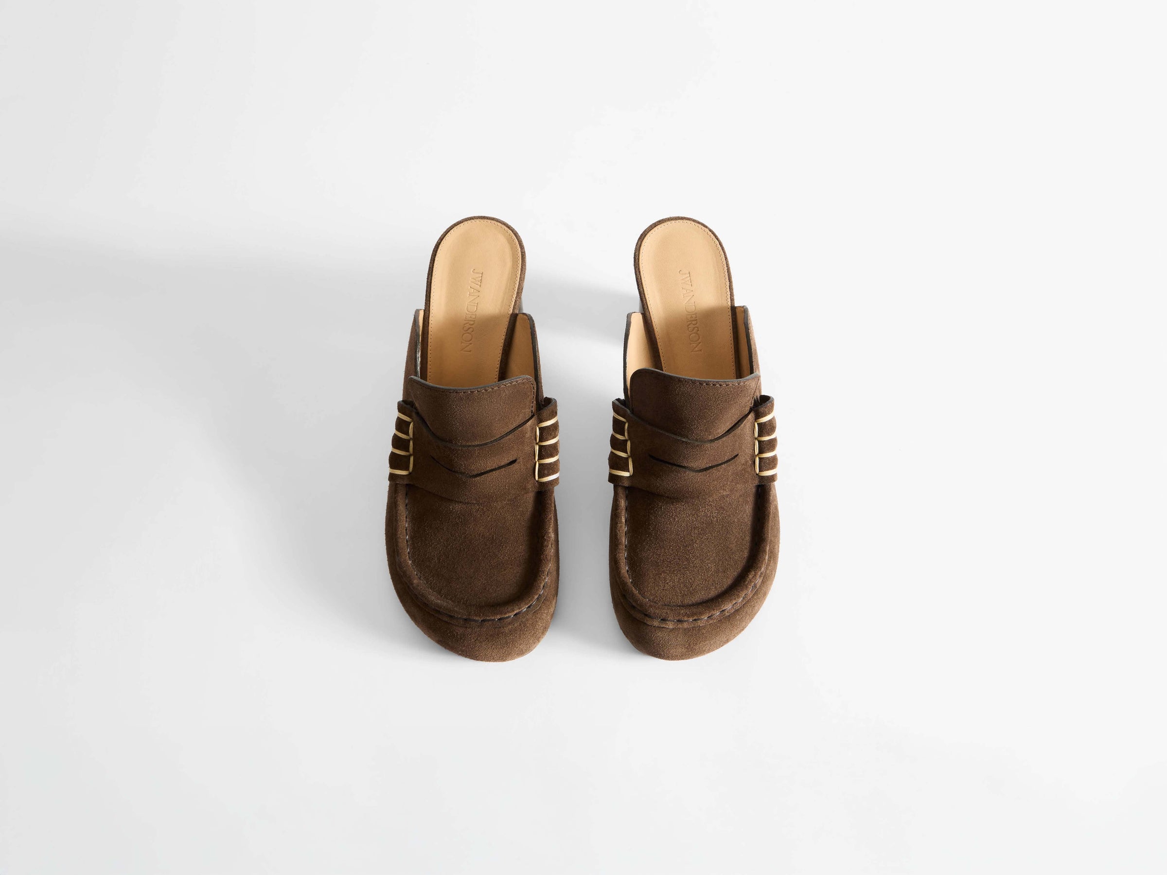 loafer close toe sandal chocolate brown Product Top Down 5