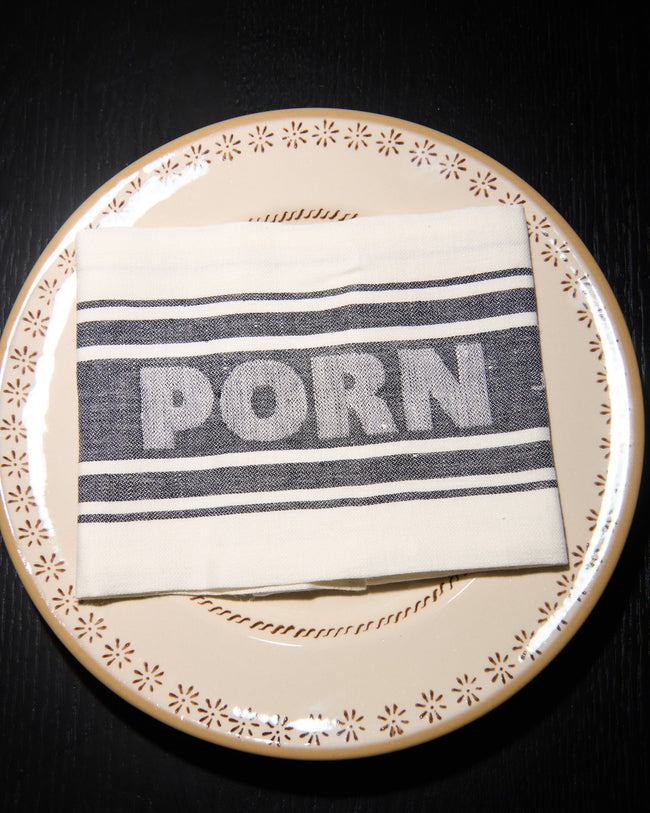 PORN NAPKINS IN BLACK & OFF-WHITE