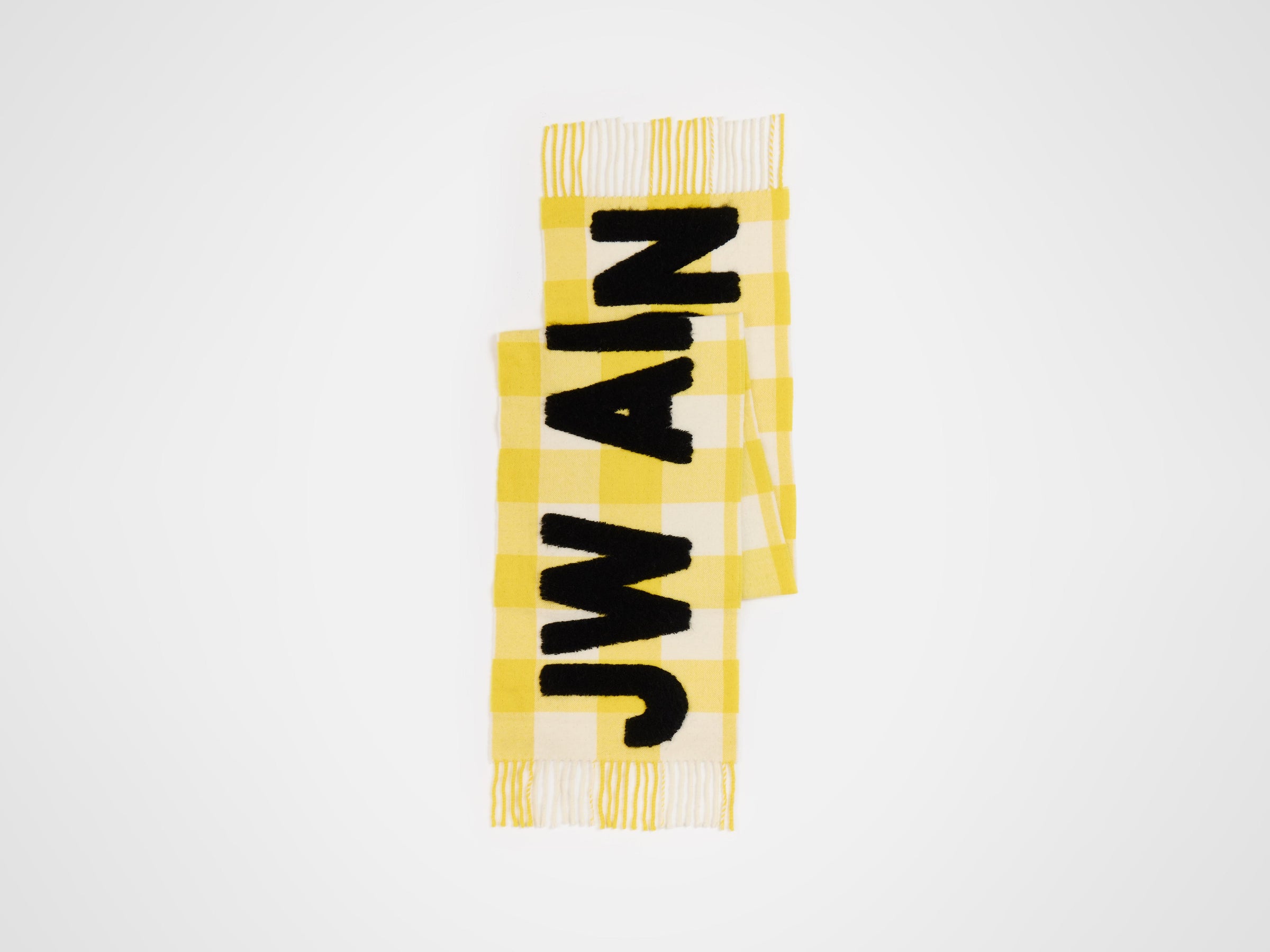 CHECKERED LOGO SCARF IN YELLOW