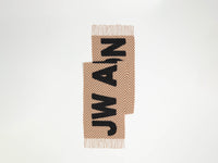 logo scarf brown white Product Front 1