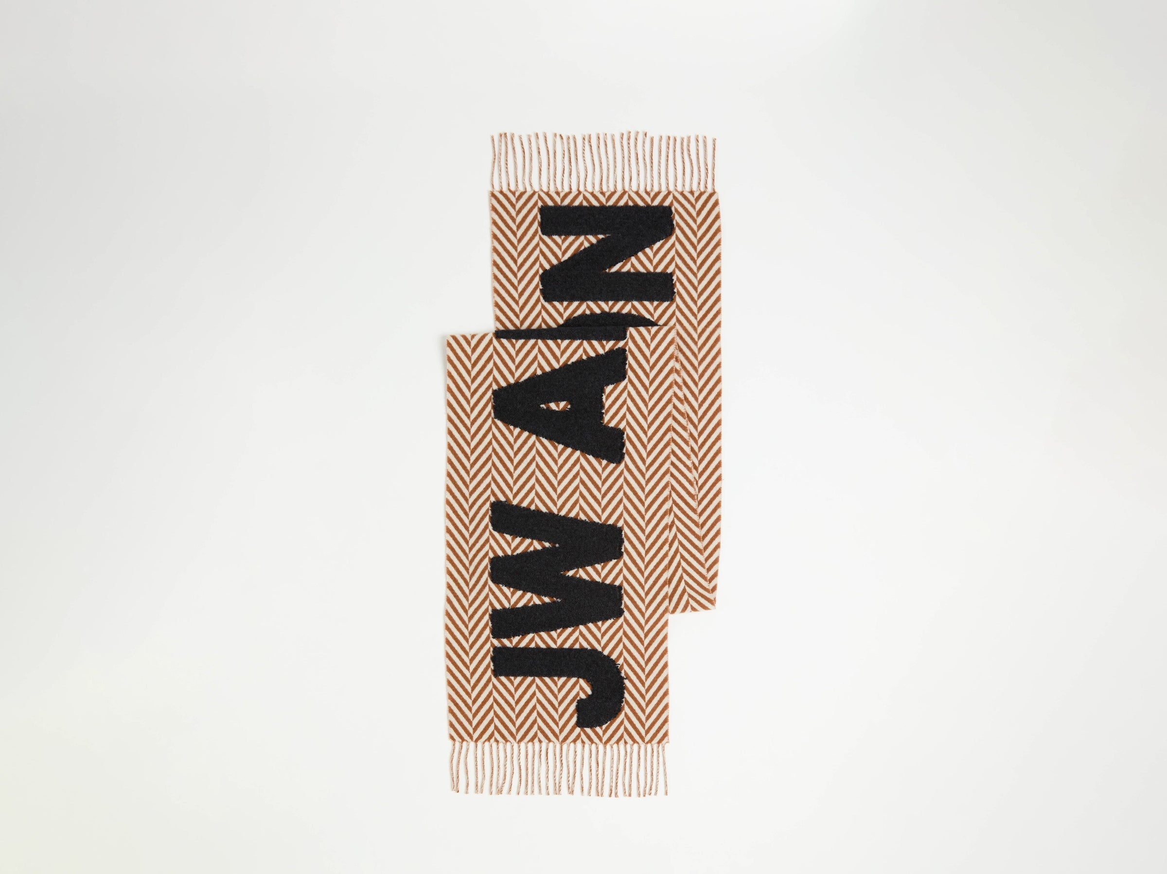 logo scarf brown white Product Front 1