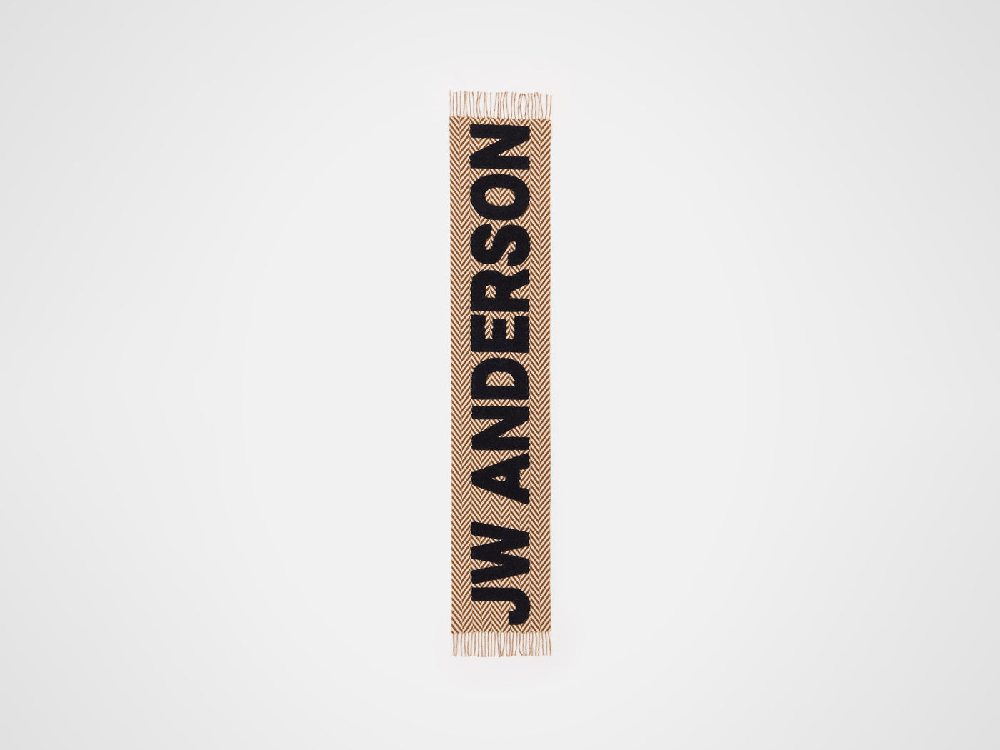 logo scarf brown white Product Front 2