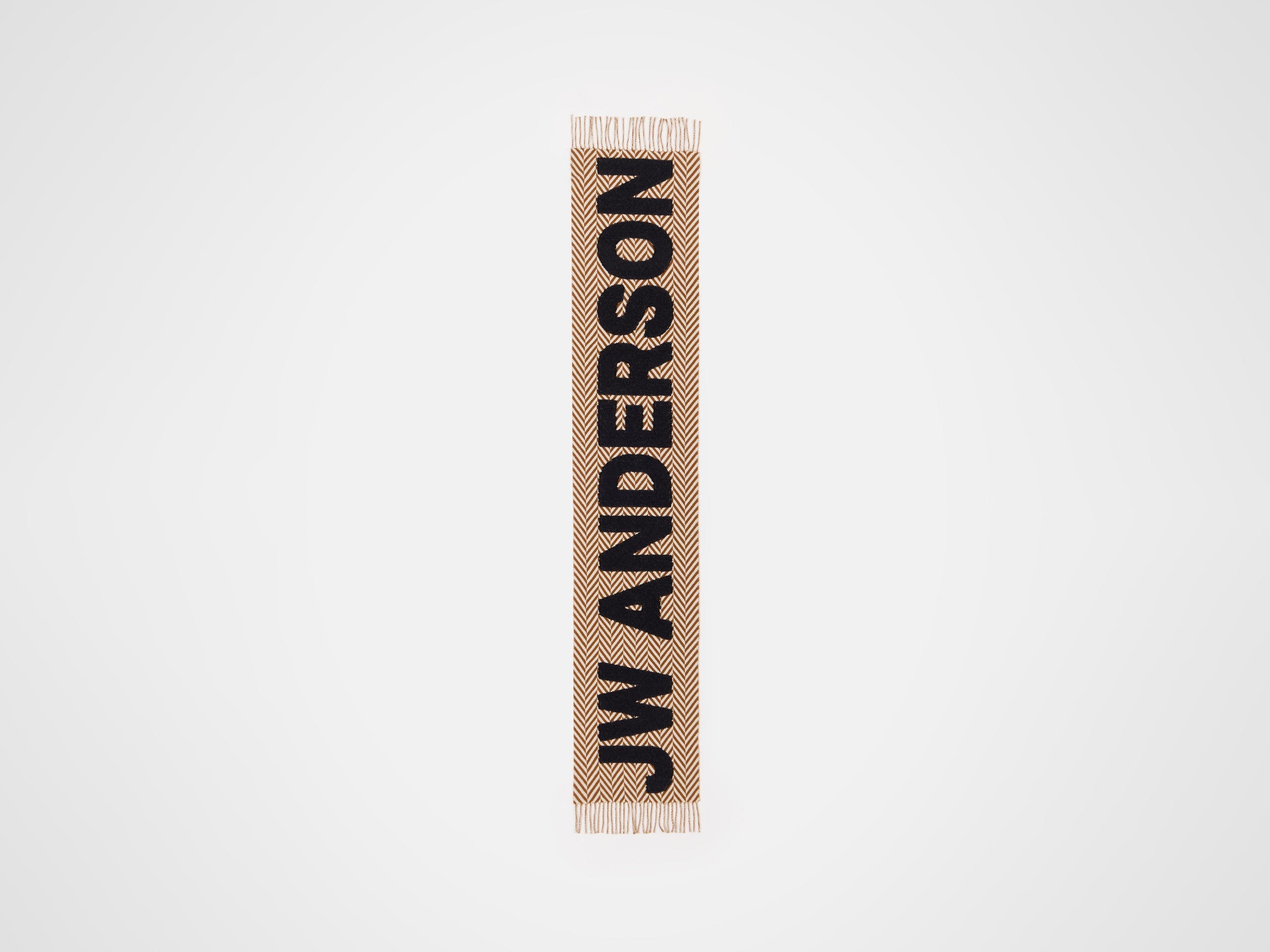 logo scarf brown white Product Front 2