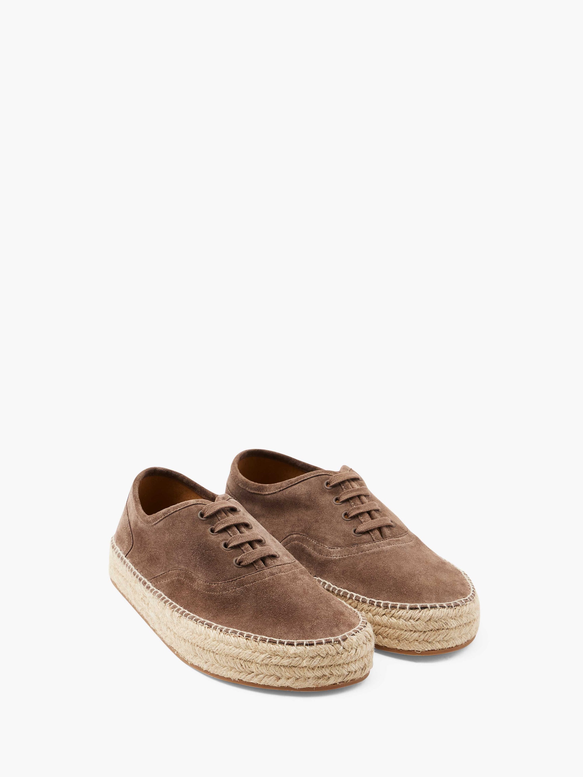 SUEDE LACE-FRONT PLATFORM ESPADRILLE