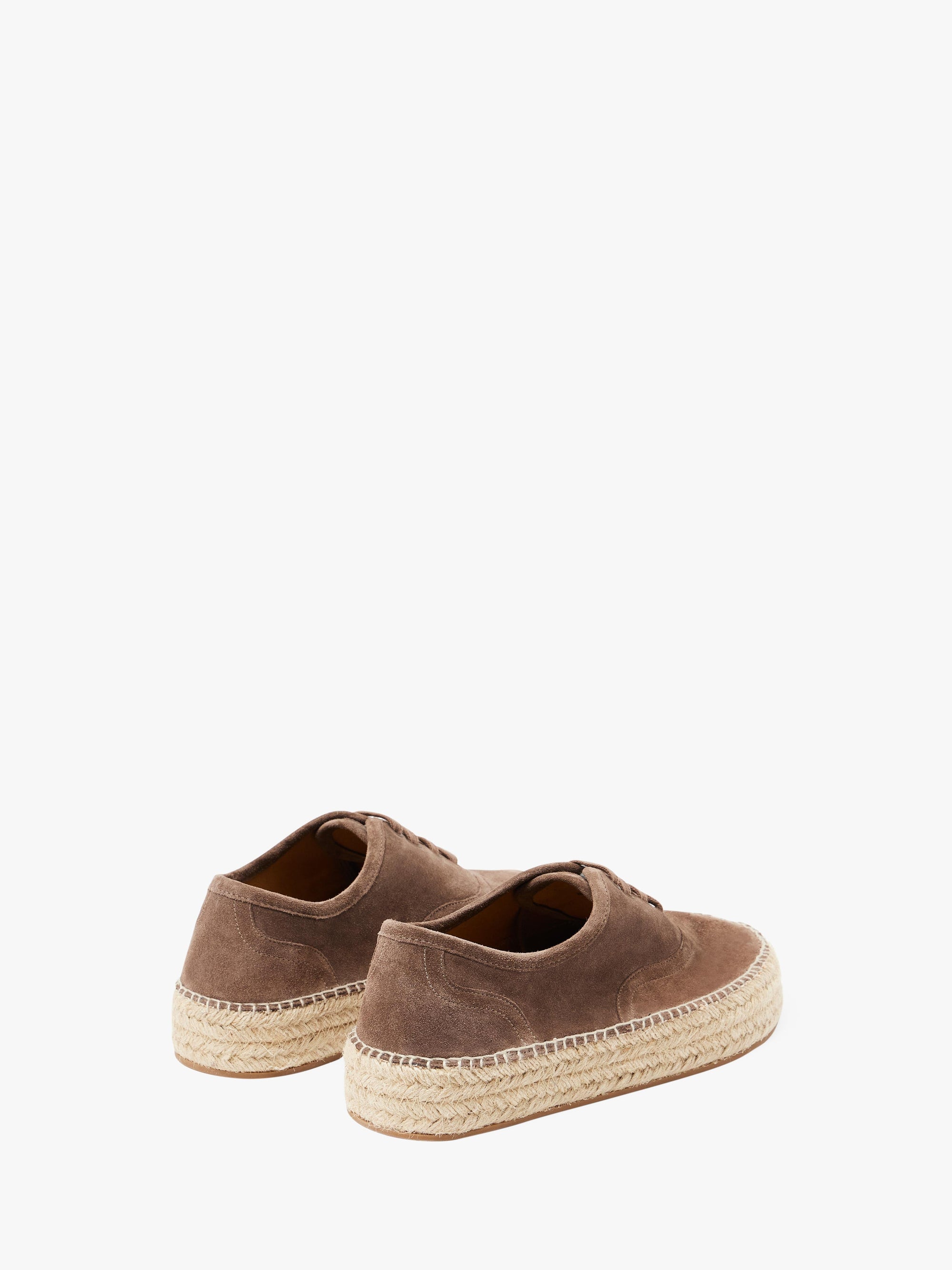 SUEDE LACE-FRONT PLATFORM ESPADRILLE