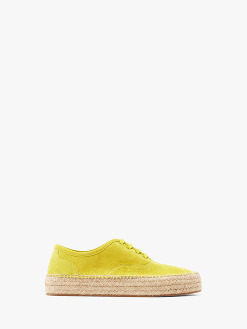 SUEDE LACE-FRONT PLATFORM ESPADRILLE