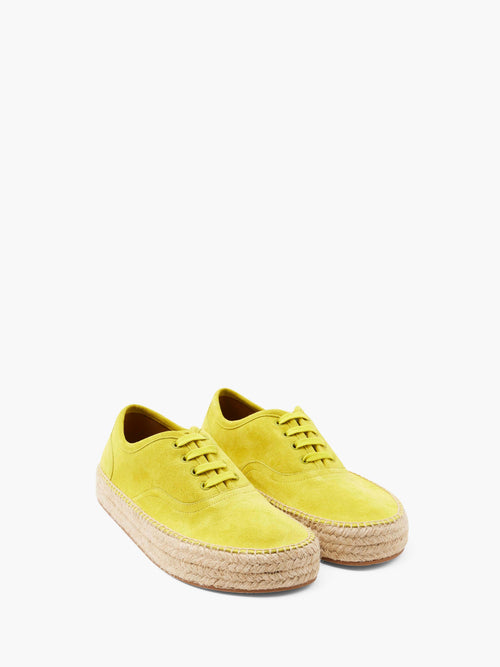 SUEDE LACE-FRONT PLATFORM ESPADRILLE