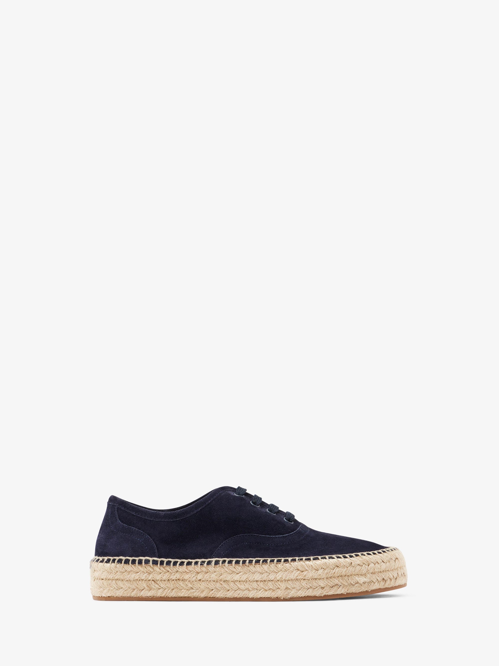 SUEDE LACE-FRONT PLATFORM ESPADRILLE