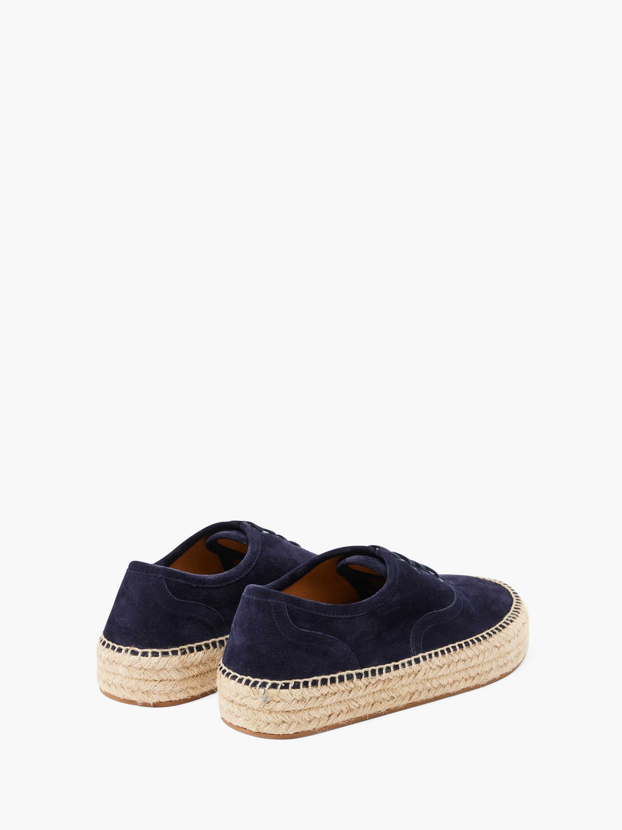 SUEDE LACE-FRONT PLATFORM ESPADRILLE