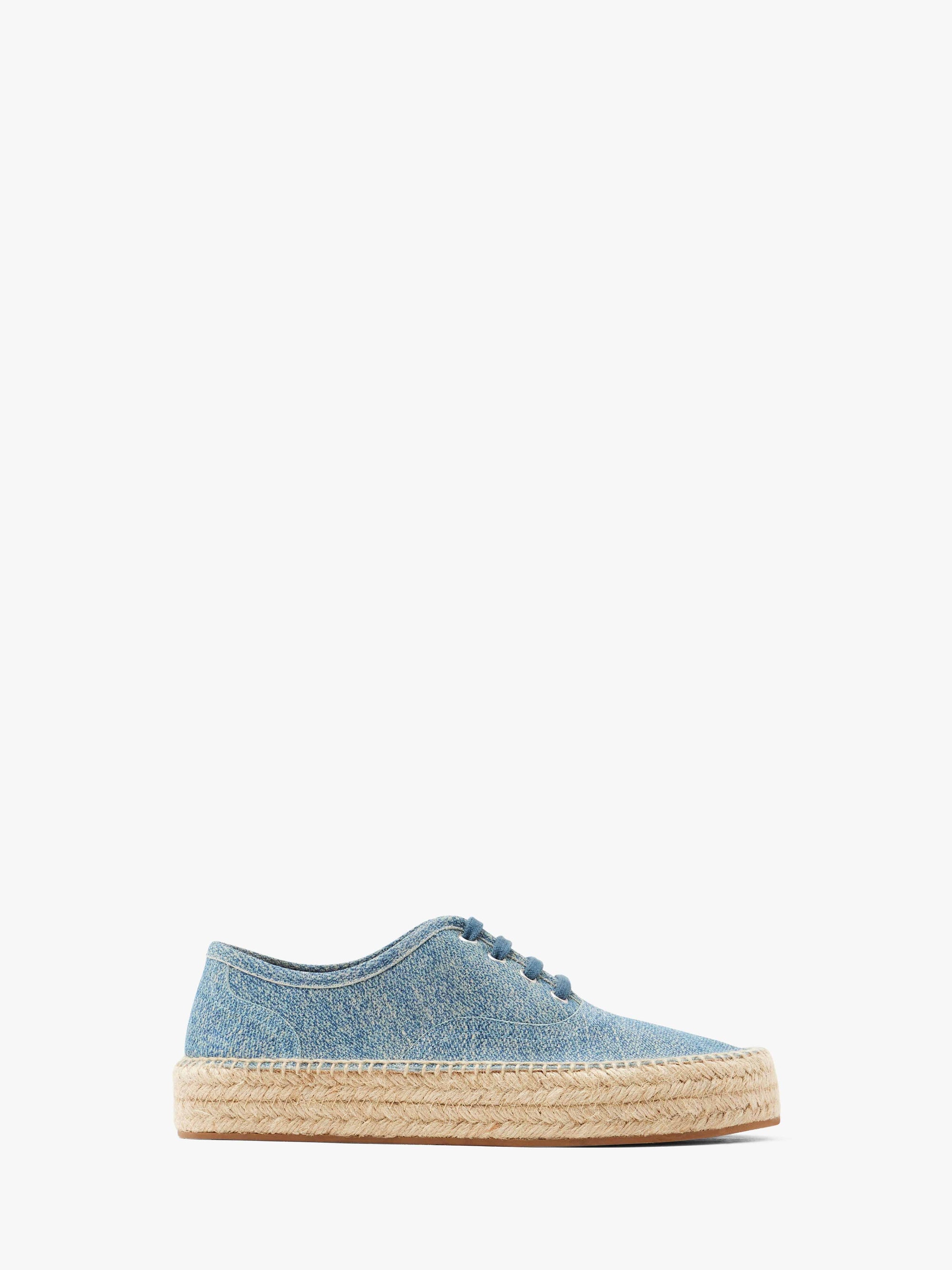 SUEDE LACE-FRONT PLATFORM ESPADRILLES