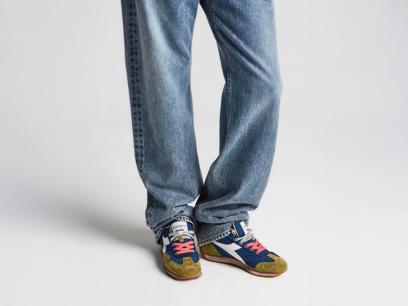 WOMENS JW ANDERSON X DIADORA EQUIPE TRAINERS IN NAVY-PEONY