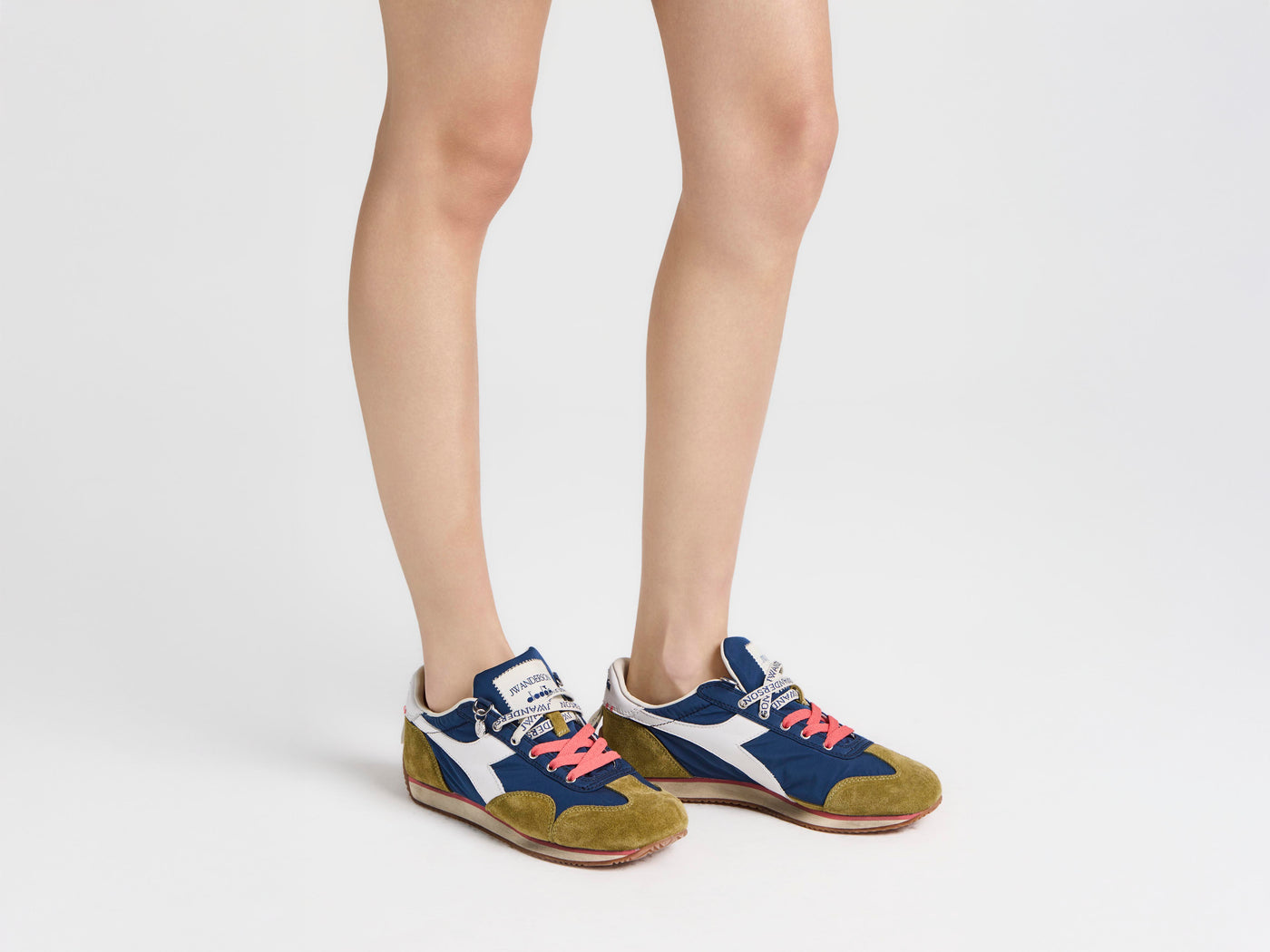 WOMENS JW ANDERSON X DIADORA EQUIPE TRAINERS IN NAVY-PEONY