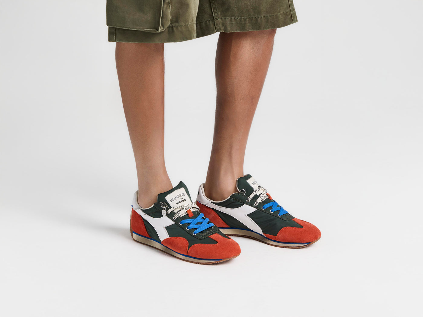 MENS JW ANDERSON X DIADORA EQUIPE TRAINERS IN  GREEN NIGHT