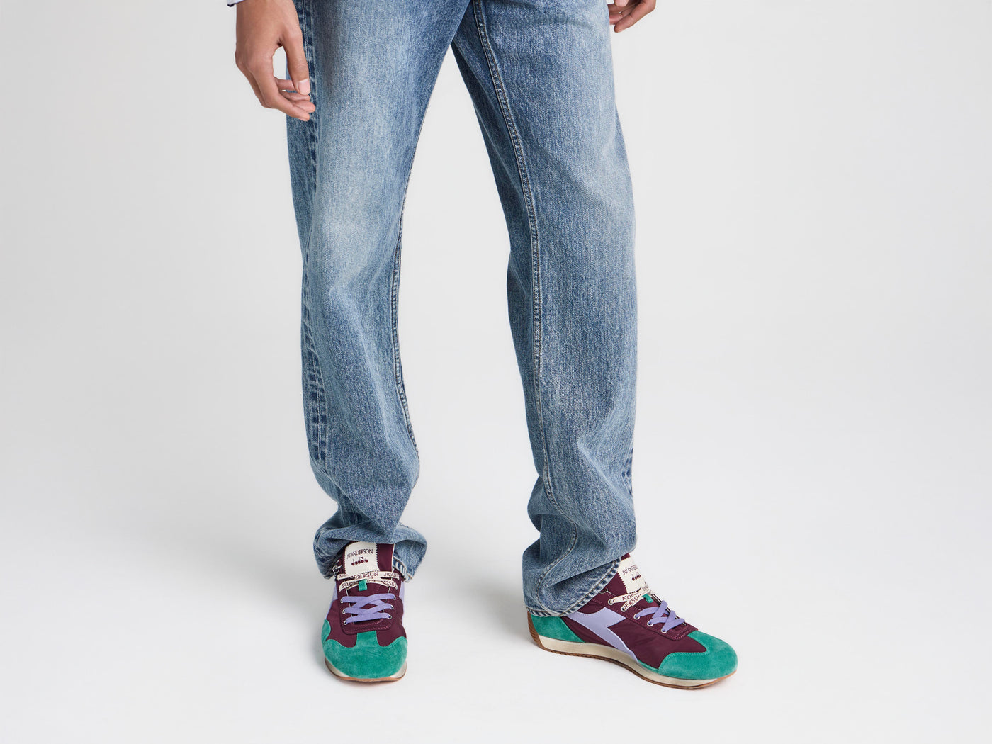 MENS JW ANDERSON X DIADORA EQUIPE TRAINERS IN EMPIRE RED
