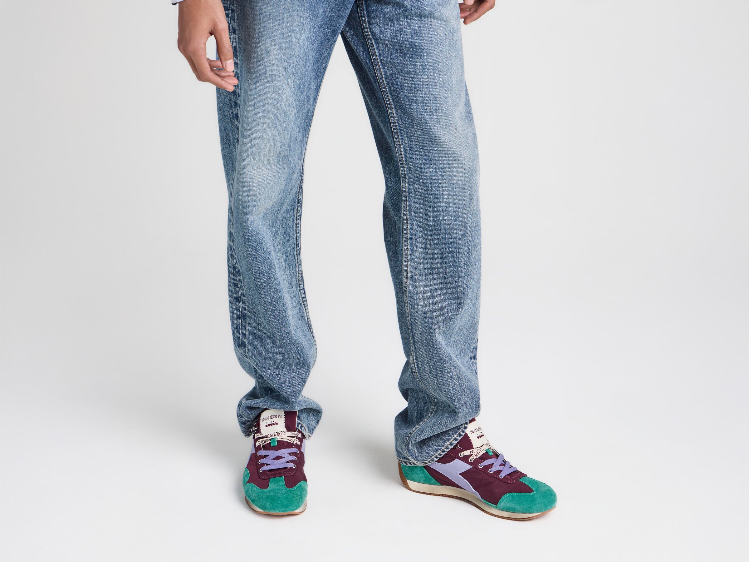 MENS JW ANDERSON X DIADORA EQUIPE TRAINERS IN EMPIRE RED