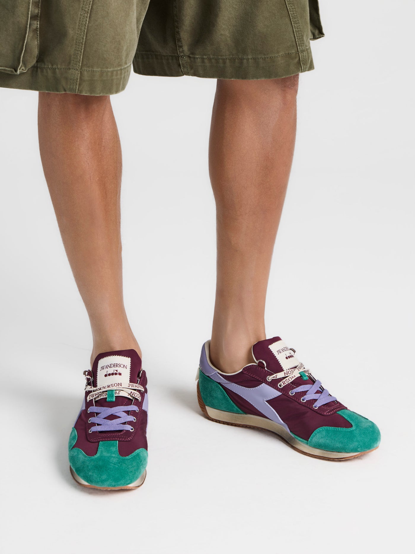MENS JW ANDERSON X DIADORA EQUIPE TRAINERS IN EMPIRE RED