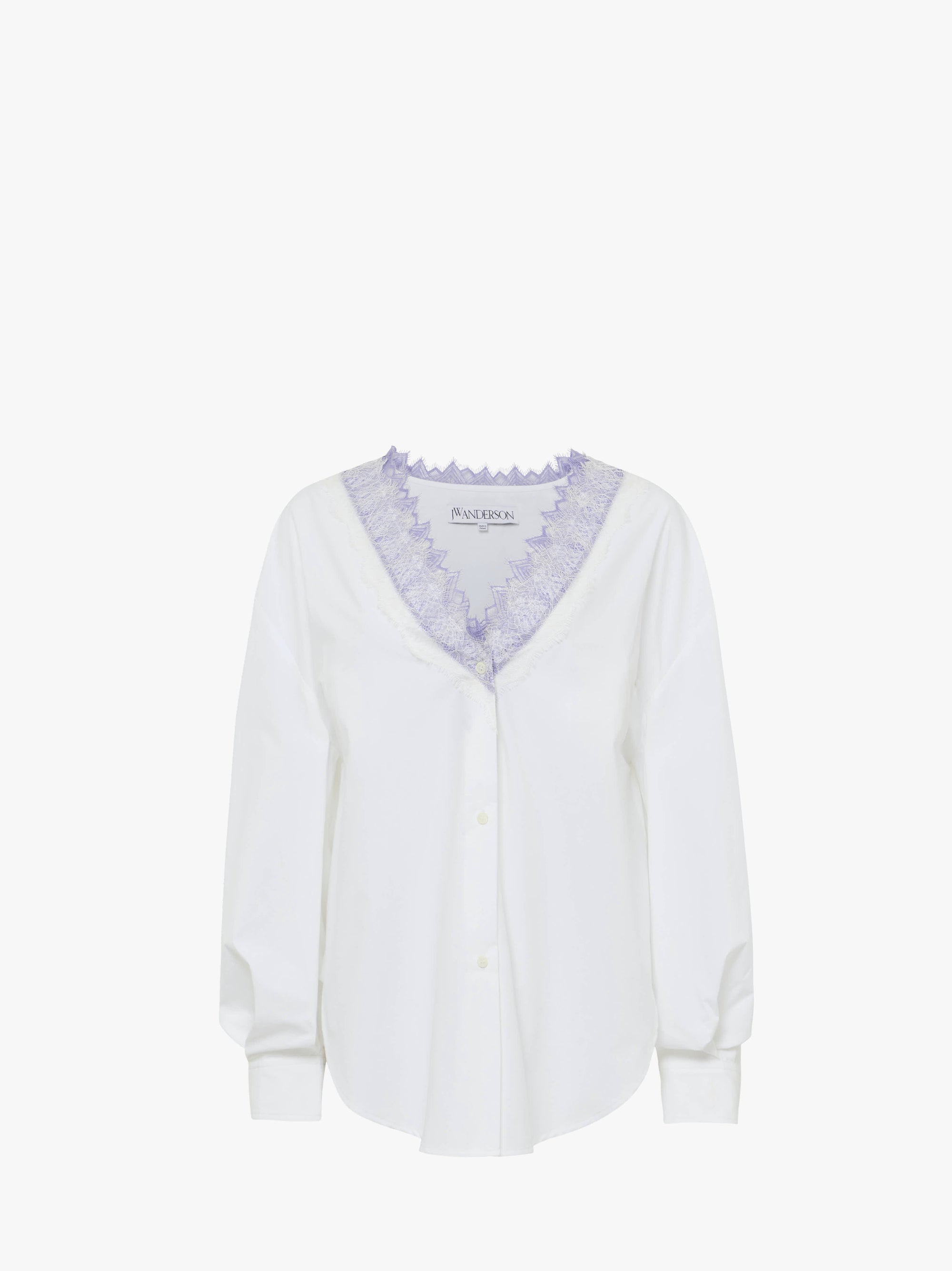 V-NECK LACE TRIM SHIRT