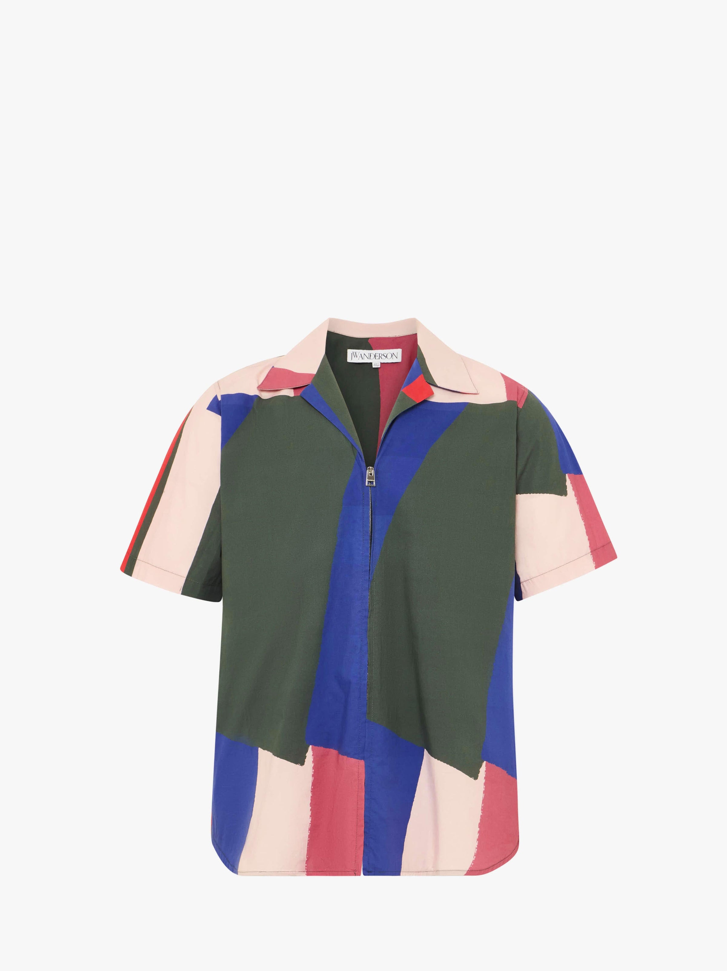 CL_ZIP UP SHORT SLEEVE PRINTED SHIRT - MULTI_SH0348PG1727