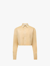 CL_GARMENT DYE CROPPED SHIRT - LIGHT TOBACCO_SH0357PG1764