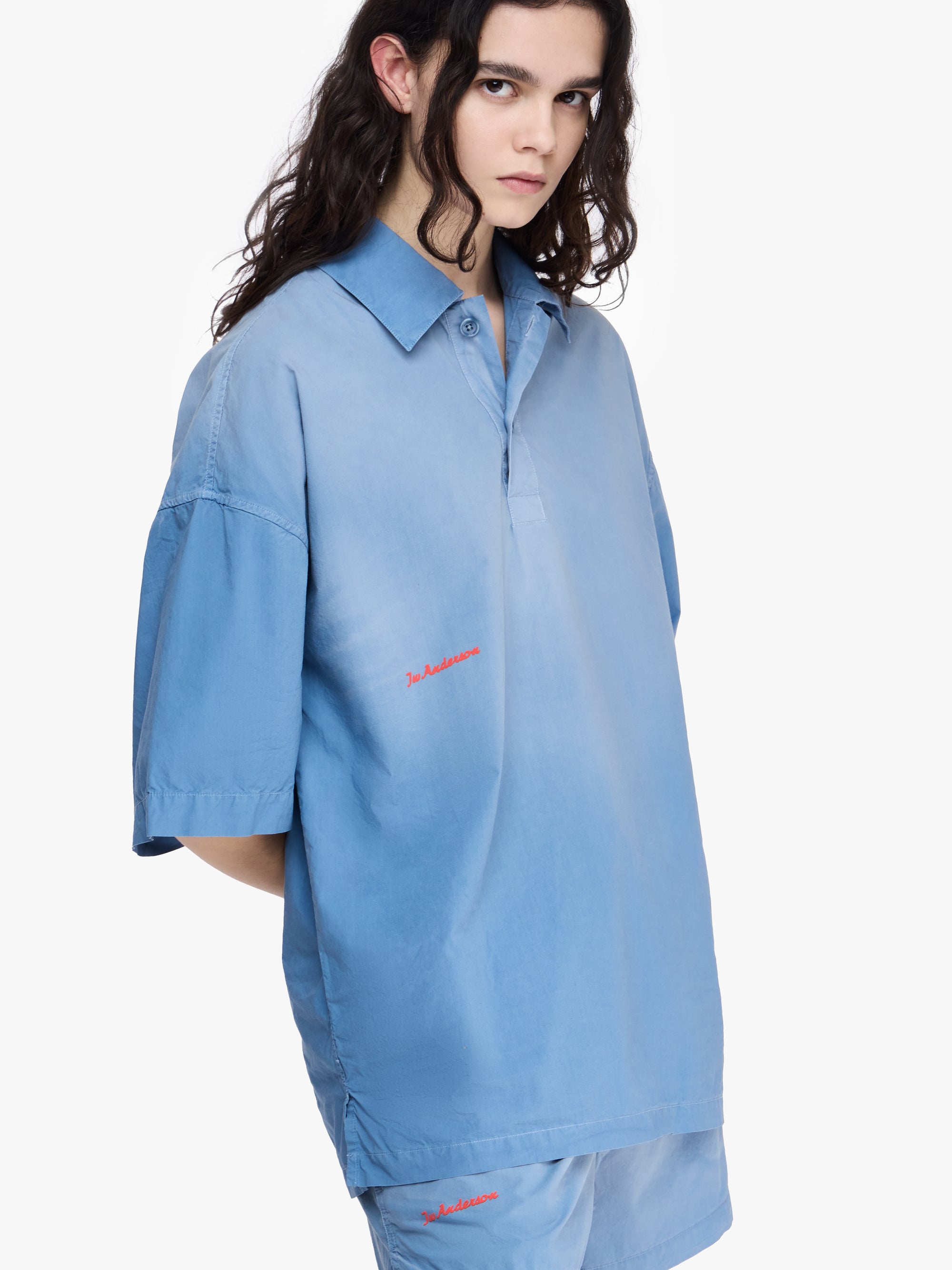 OVERSIZED LOGO EMBROIDERED POLO SHIRT