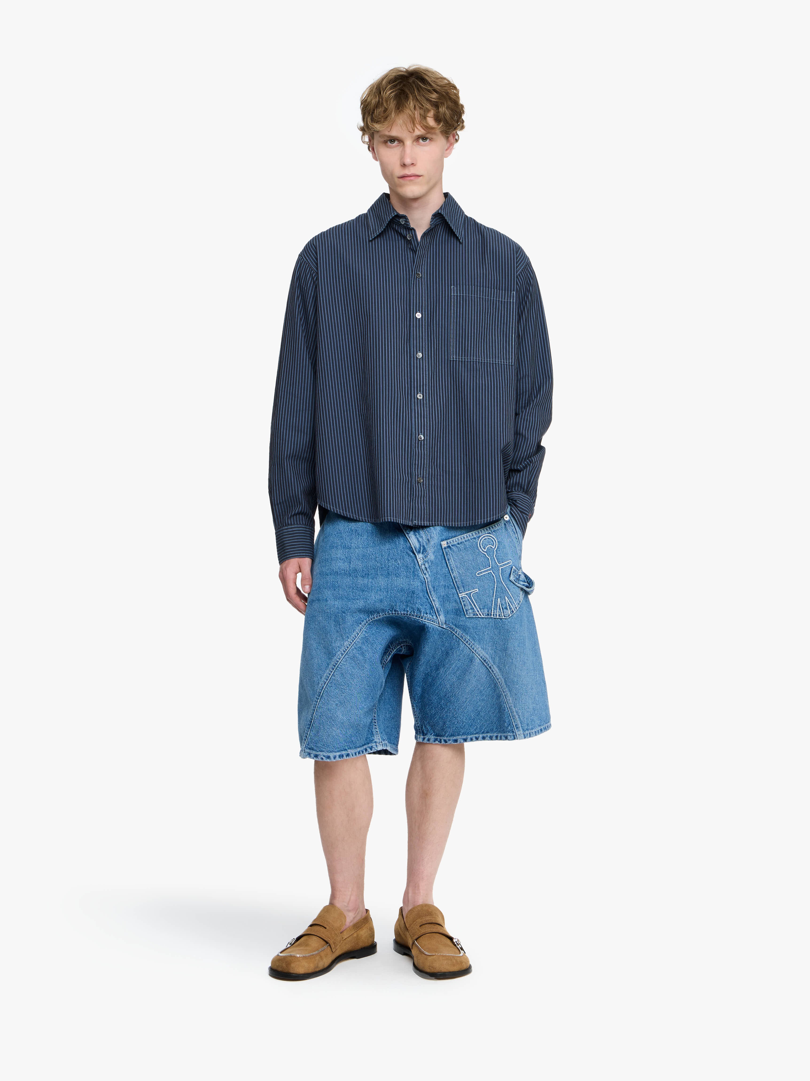 Tシャツ・カットソー J W ANDERSON 'Patchword Striped' shirt (SH0370PG1414 888) PATCHWORK STRIPED SHIRT – JW Anderson