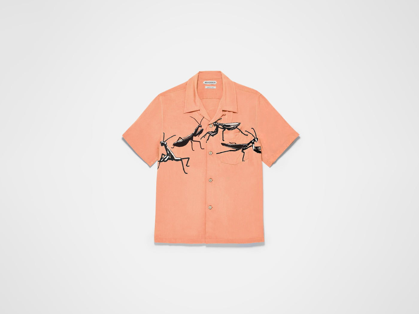 short sleeve camp collar shirt peach Product Front 7