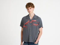 short sleeve camp collar shirt steel Model Detail 1