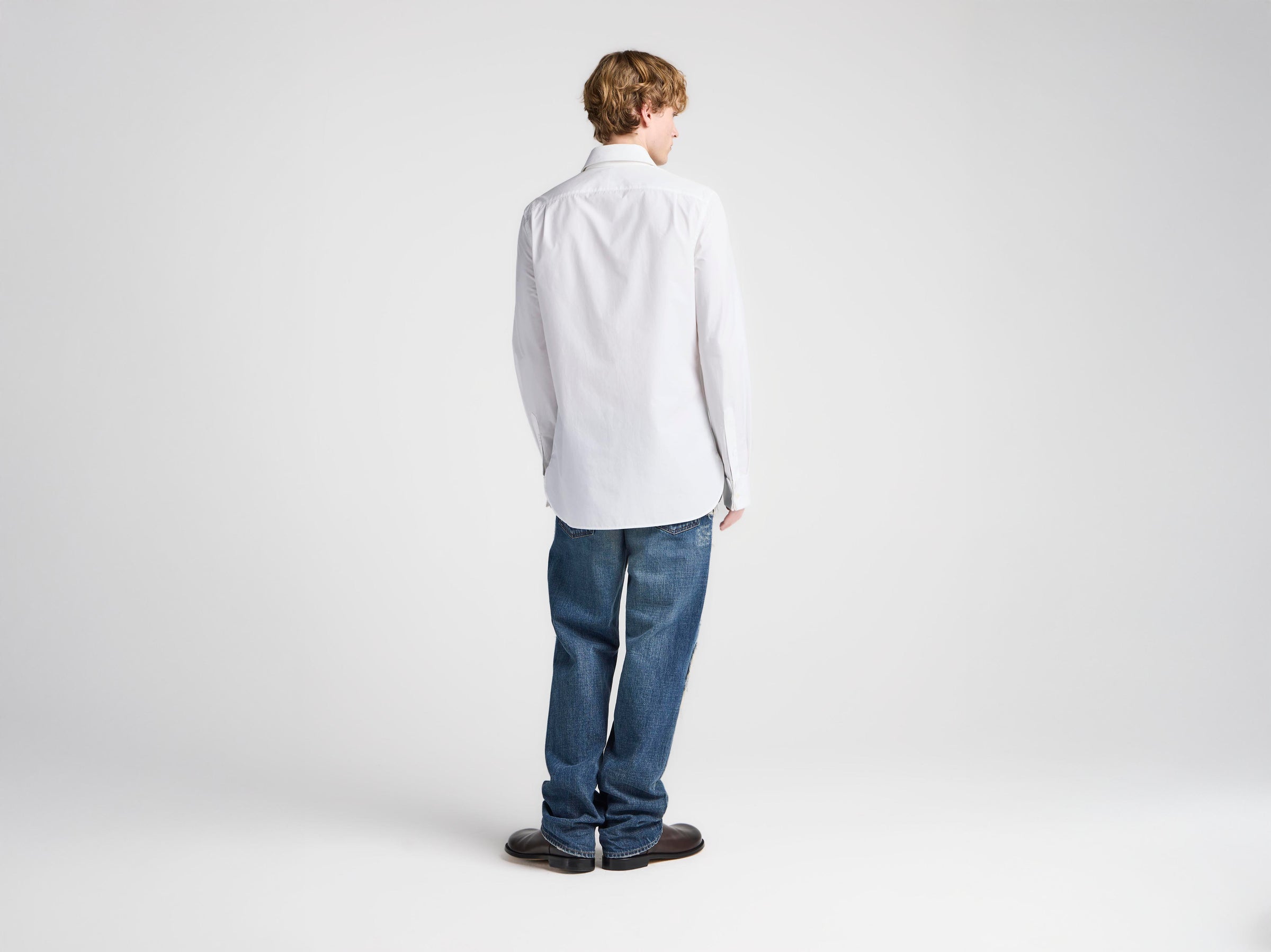 MENS PLEATED FRONT TUXEDO SHIRT IN WHITE