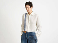 CL_CROPPED SHIRT - OFF WHITE/BLUE_SH0384PG1898