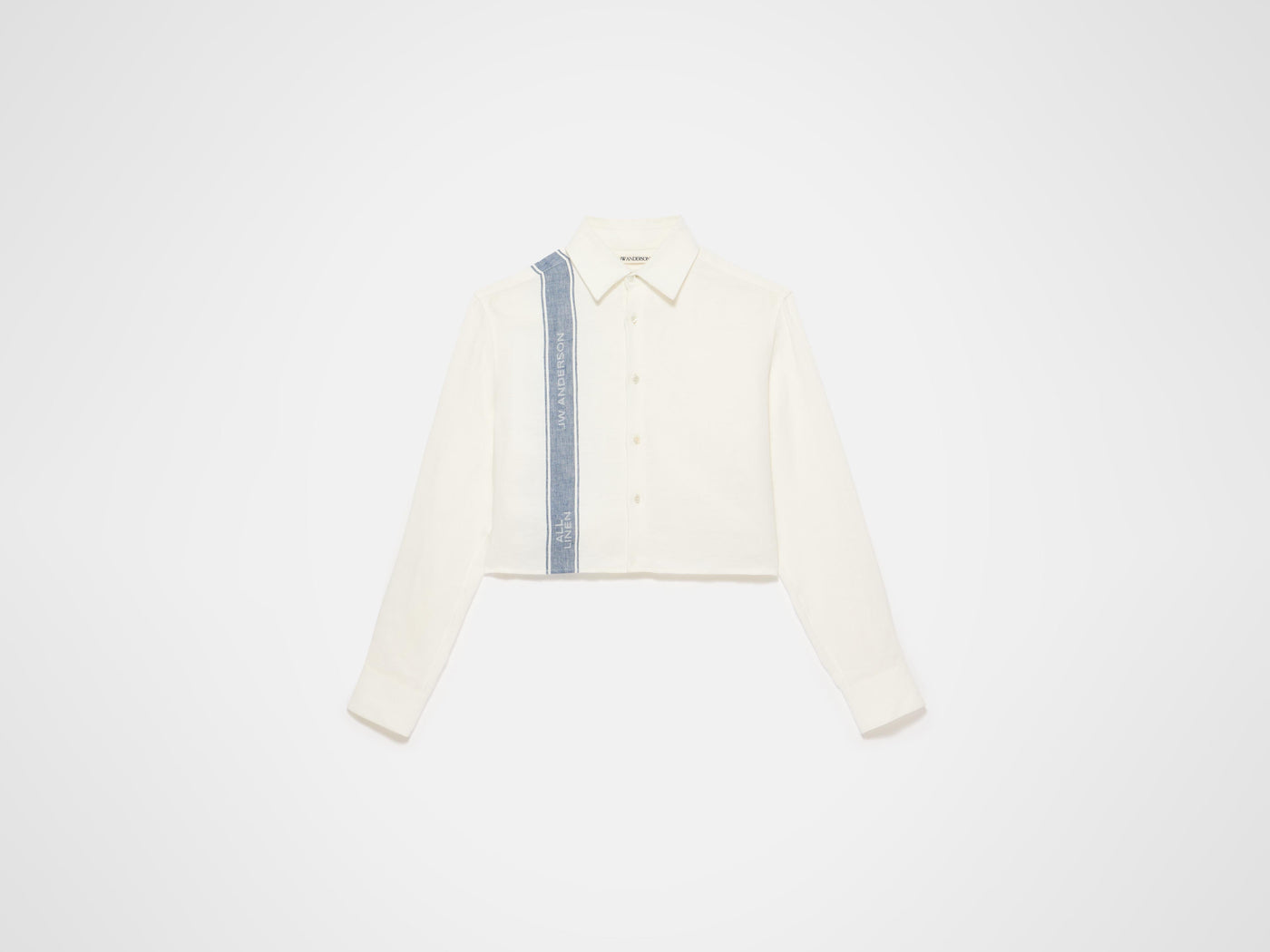 cropped shirt off white blue Product Front 6