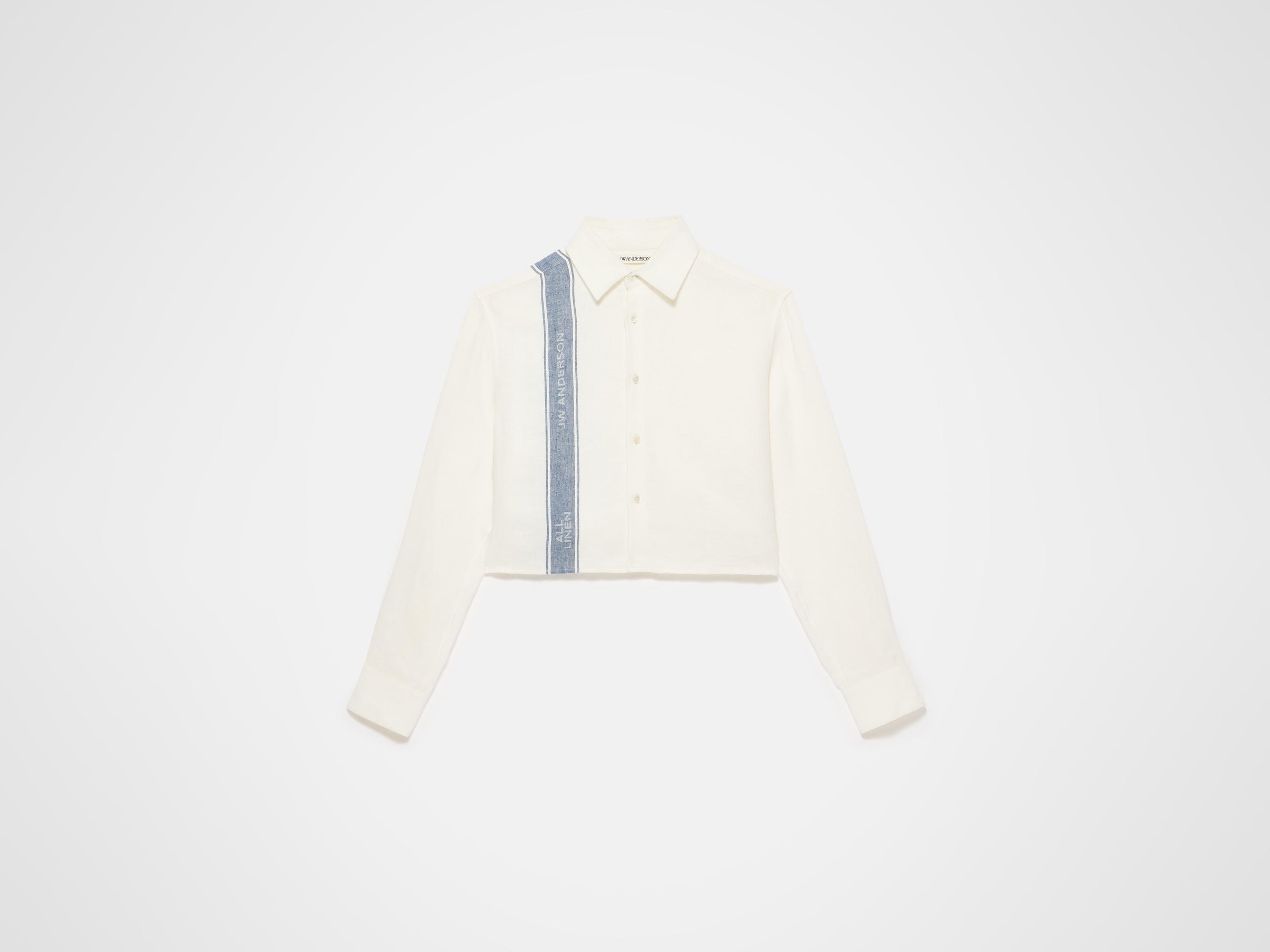 cropped shirt off white blue Product Front 6