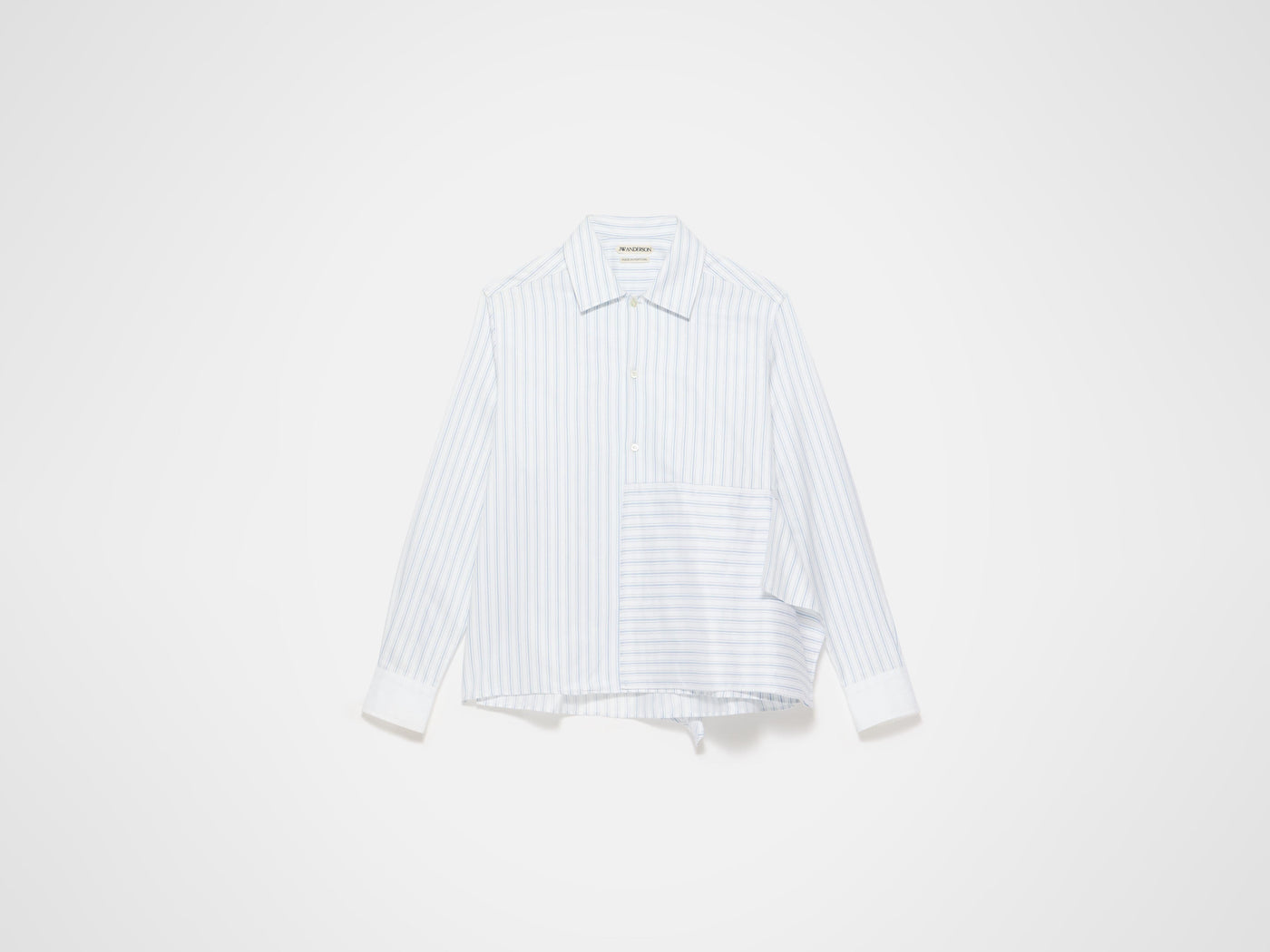 asymmetric draped shirt white blue Product Front 6