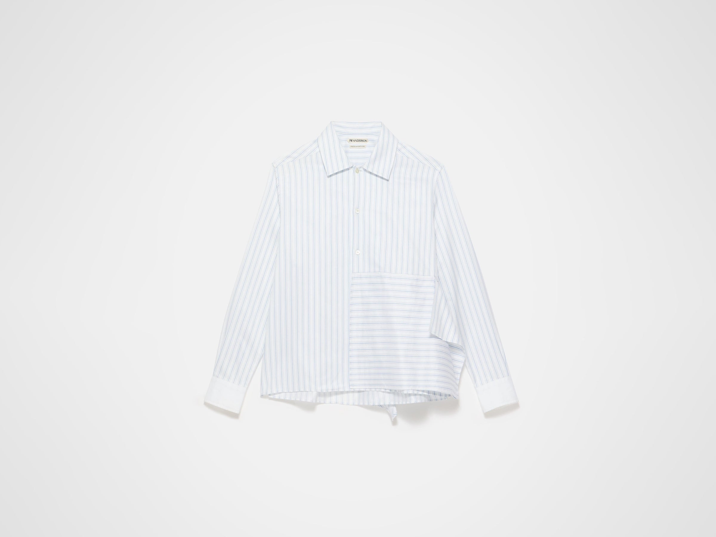 asymmetric draped shirt white blue Product Front 6