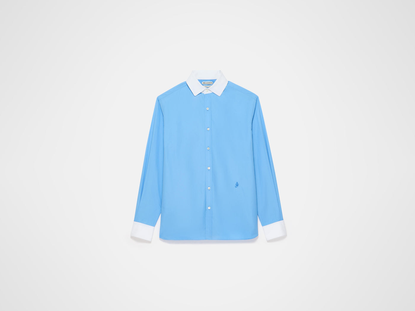 CONTRAST COLLAR DRESS SHIRT IN CORNFLOWER BLUE