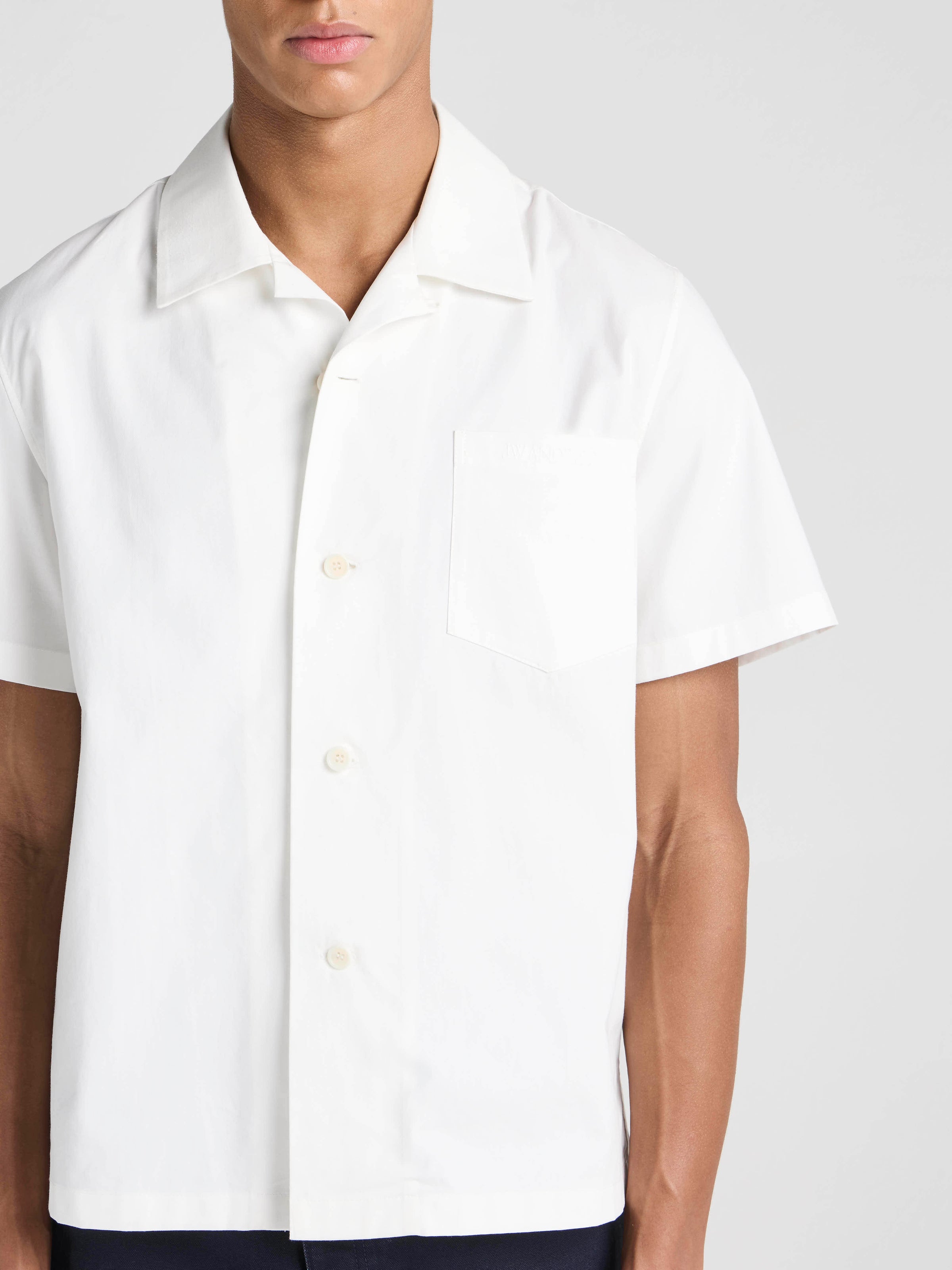 Unisex JW ANDERSON X GUINNESS EMBROIDERED COTTON SHIRT IN WHITE